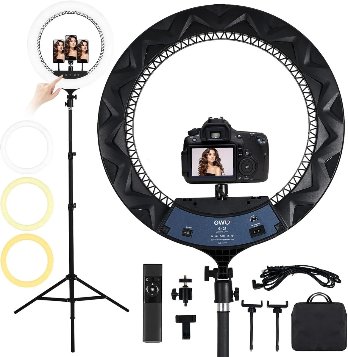 21 inch LED Ring Light with Tripod Stand 6000K - Image 1
