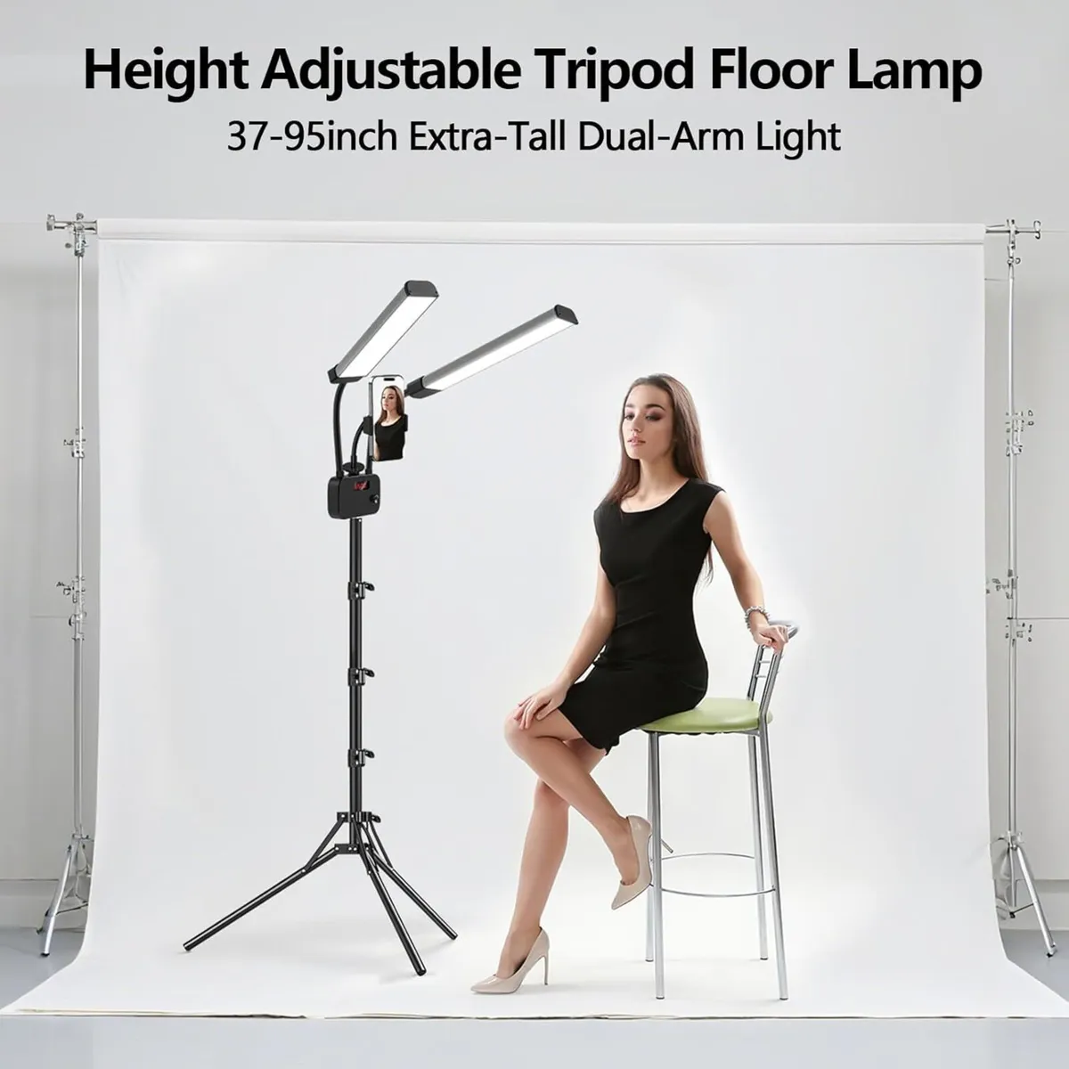 Selfie Light with 75'' Tripod Stand Dimmable 3 - Image 2