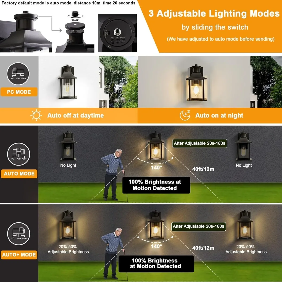 Outside Lights with Motion Sensor PIR Outdoor - Image 3