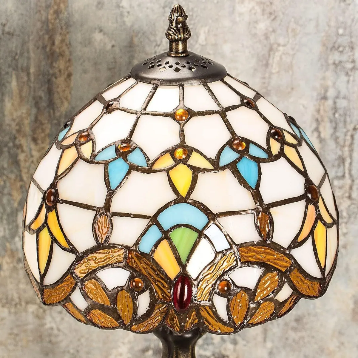 Stained Style Table Lamp Bedside Vintage Desk - Image 2