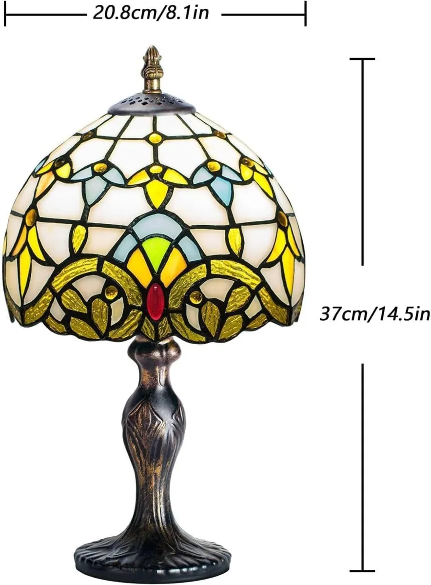 Stained Style Table Lamp Bedside Vintage Desk - Image 3