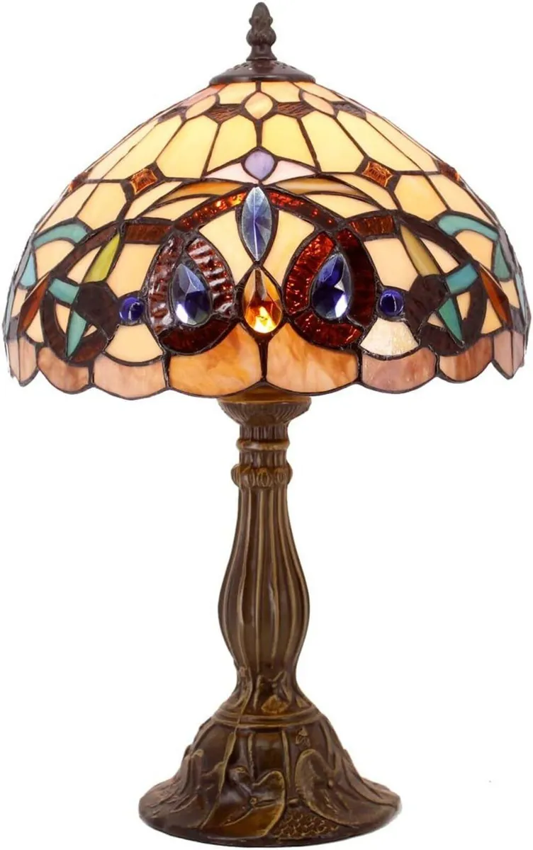 Tiffany Style Table Lamp Stained Glass Serenity - Image 1