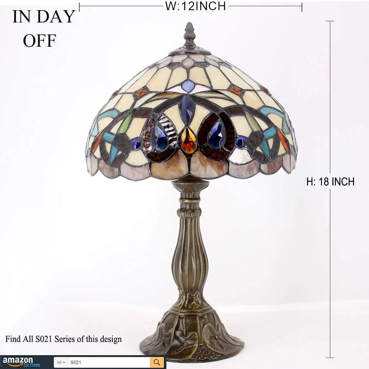 Tiffany Style Table Lamp Stained Glass Serenity - Image 2