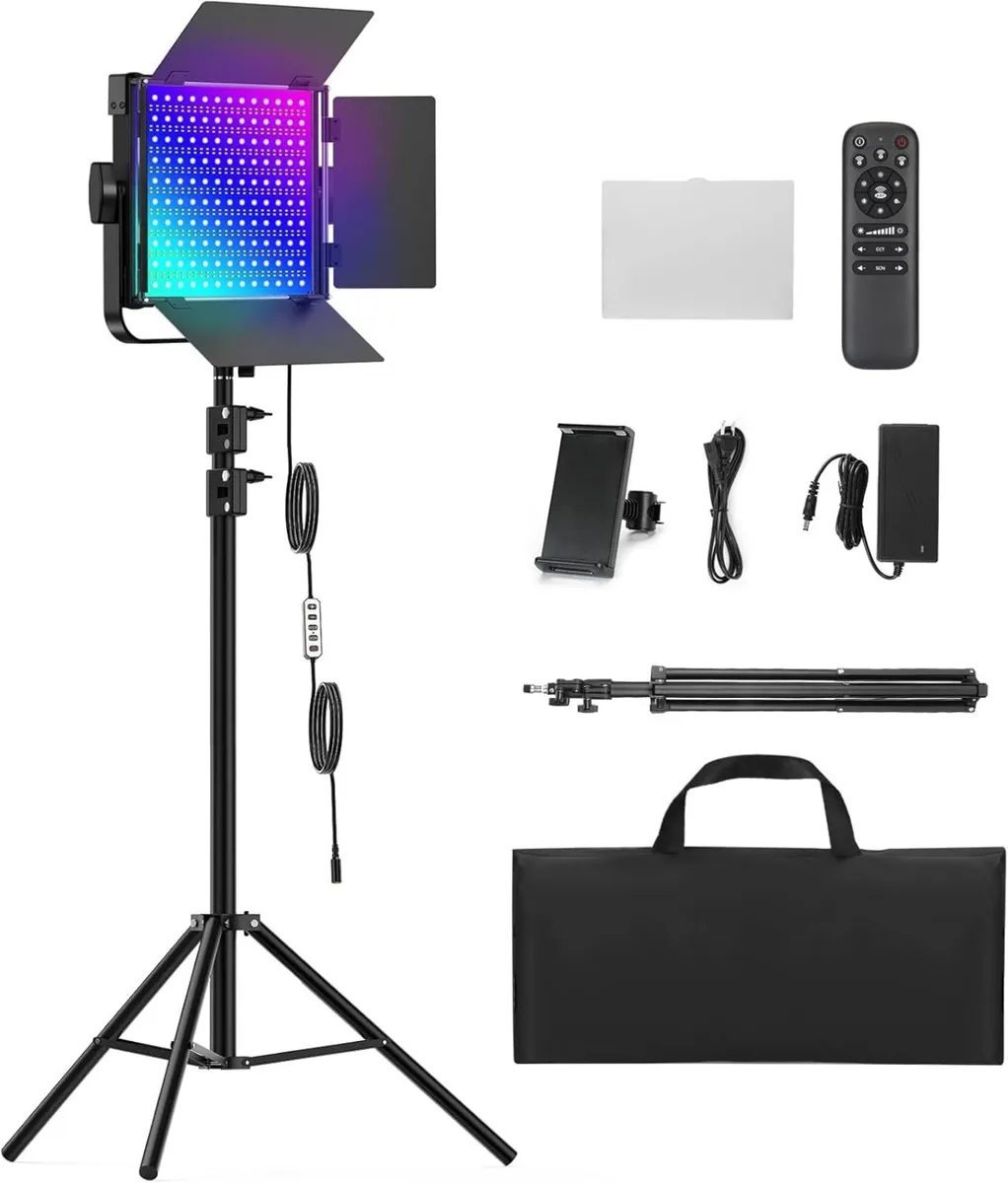 RGB Photography Video Lighting Kit 50W Bi-Color - Image 1