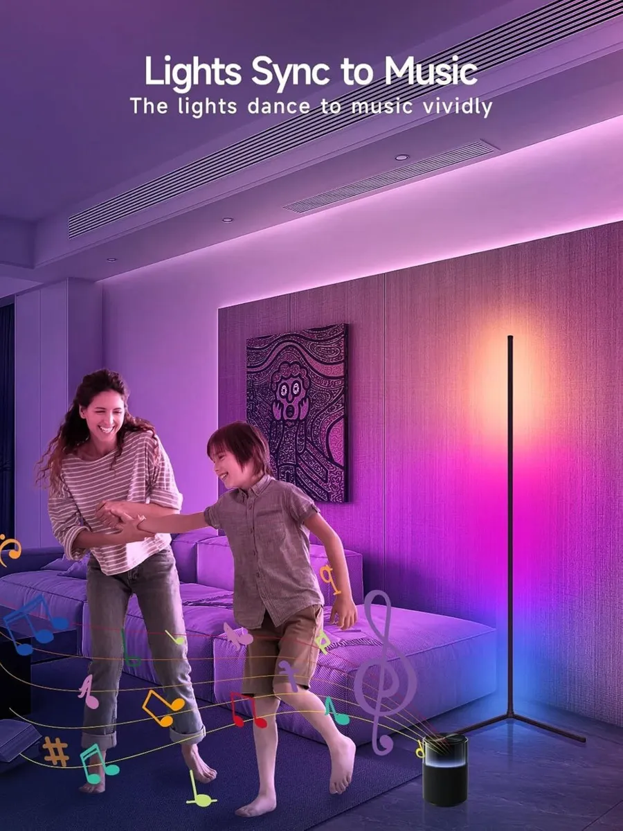 Corner Floor Lamp Smart RGB LED Dimmable Colour - Image 4