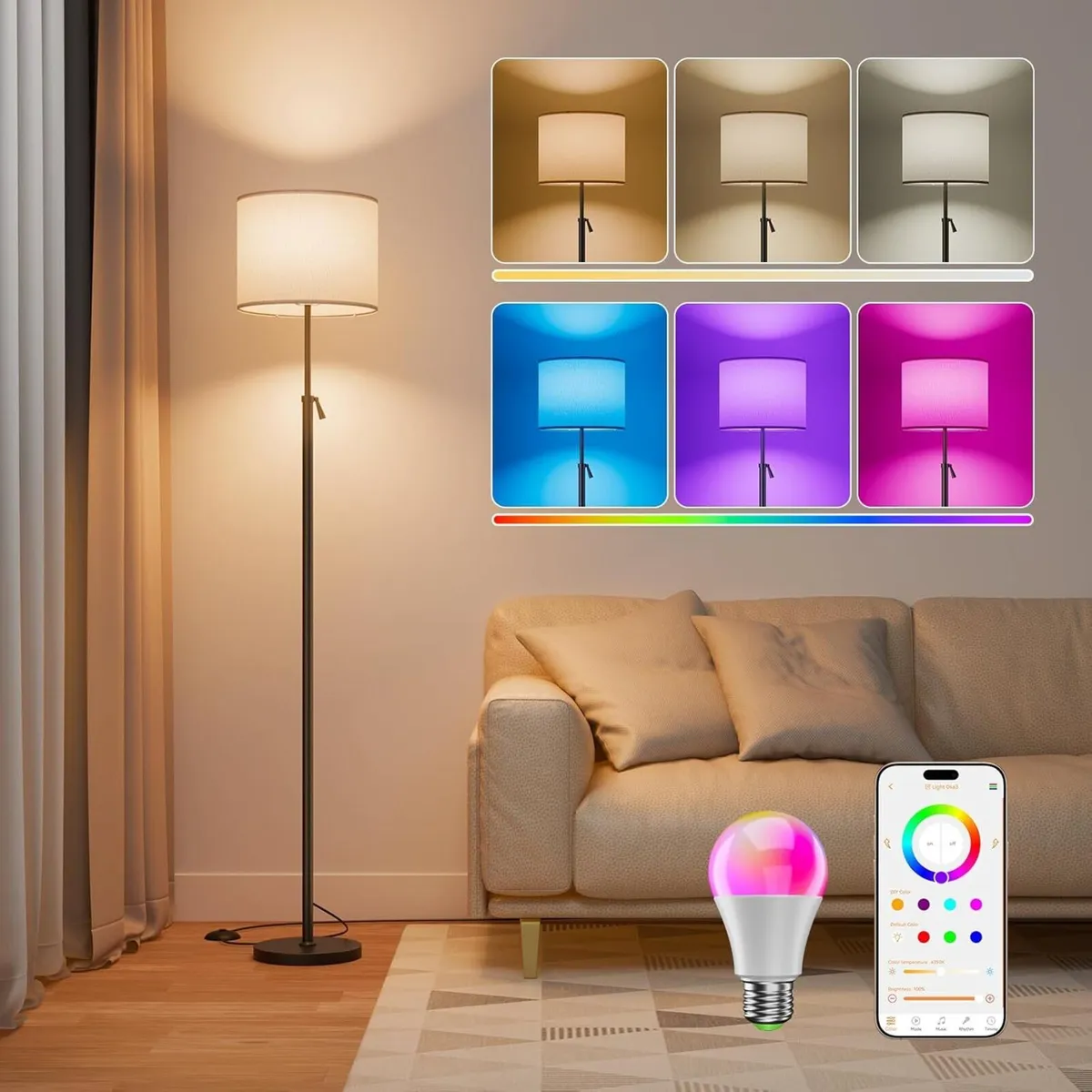 Smart Floor Lamp RGB for Living Room 175cm Tall - Image 1