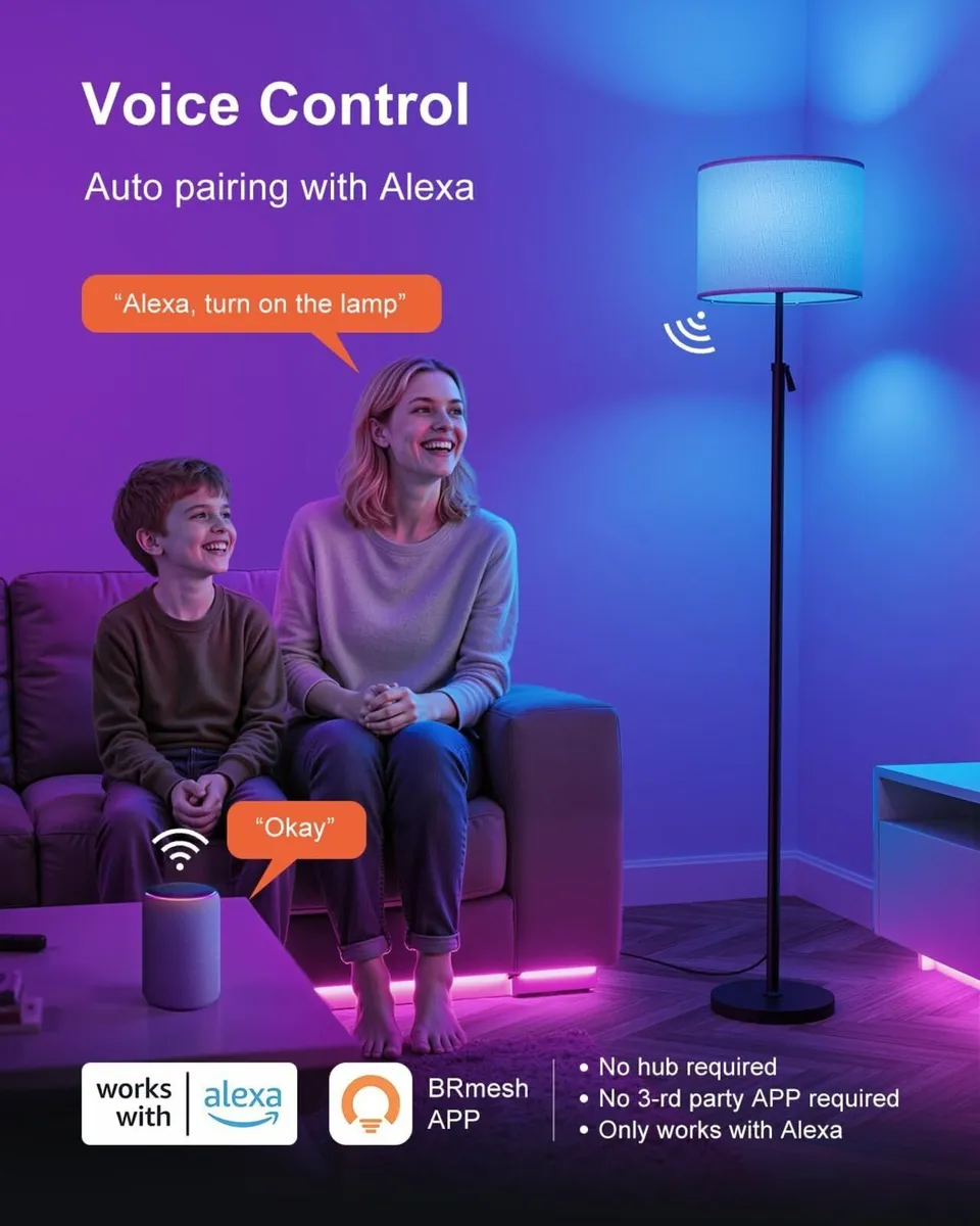 Smart Floor Lamp RGB for Living Room 175cm Tall - Image 2