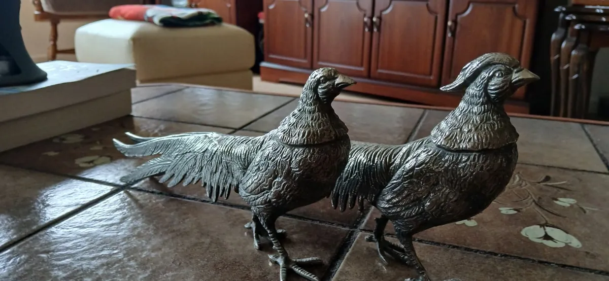 Pair of Brass Phesants - Image 1