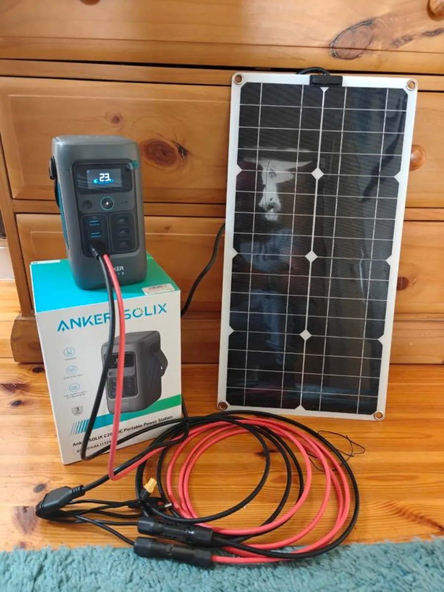 Anker SOLIX C200 DC Power Bank Station (60,000mAh), 192Wh Portable Power Station, LiFePO4 Battery, 200W + 100w Solar Panel - Image 1