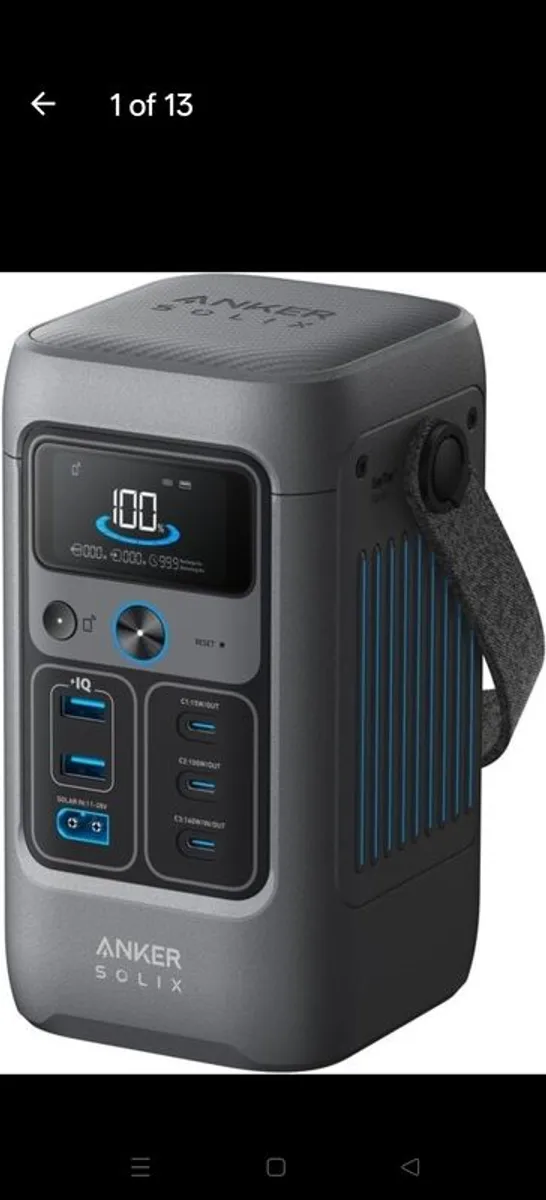 Anker SOLIX C200 DC Power Bank Station (60,000mAh), 192Wh Portable Power Station, LiFePO4 Battery, 200W + 100w Solar Panel - Image 2