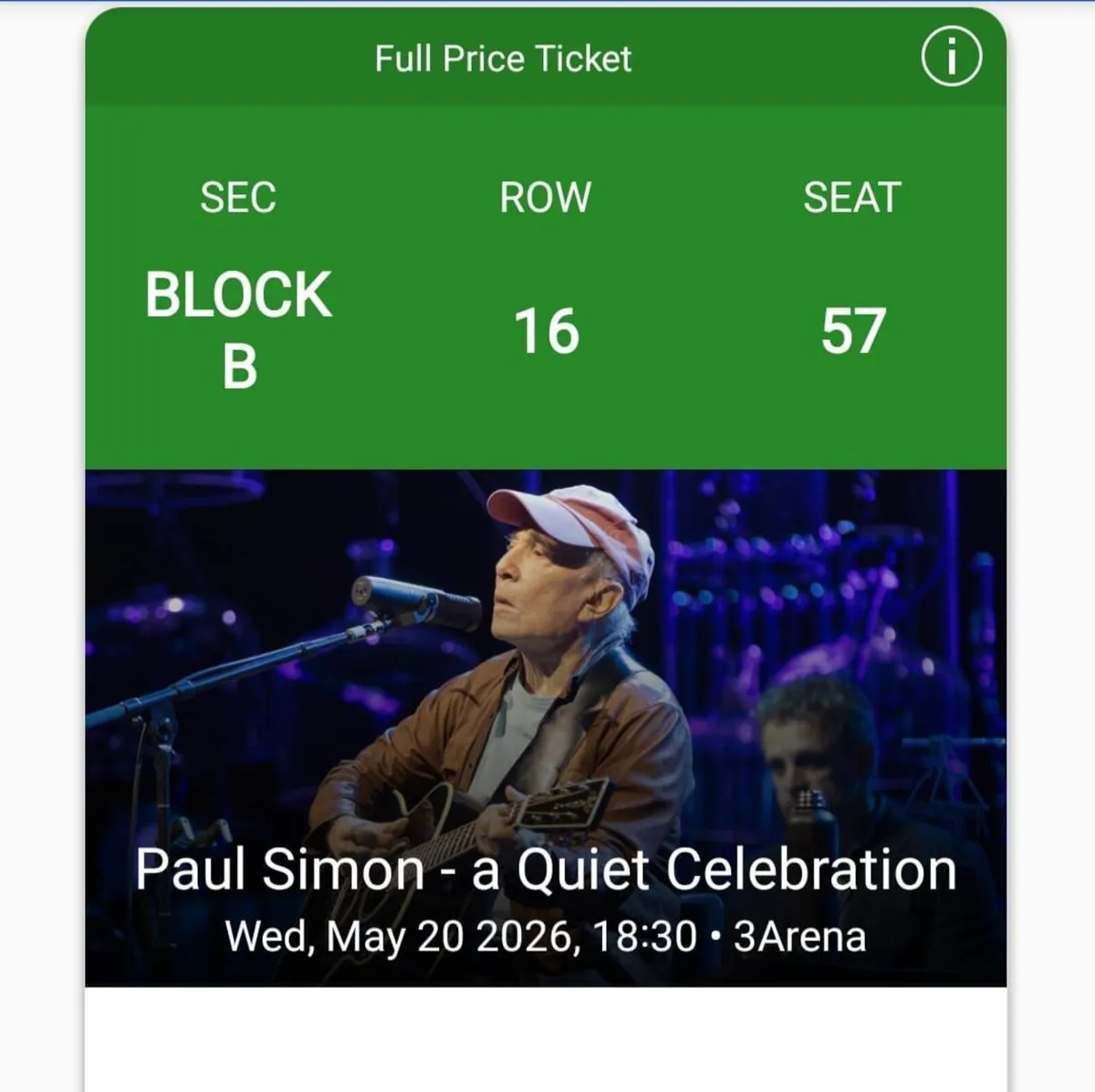 2 x Paul Simon Mobile Tickets - Image 2