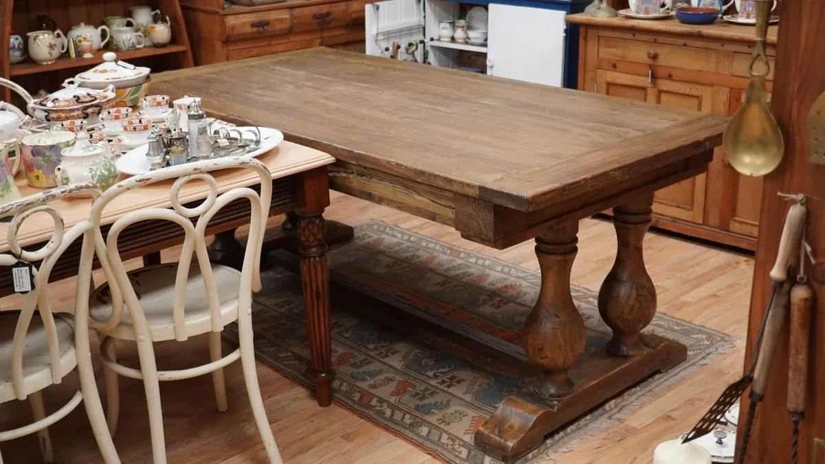 Solid Oak Refectory Dining Table - Image 1