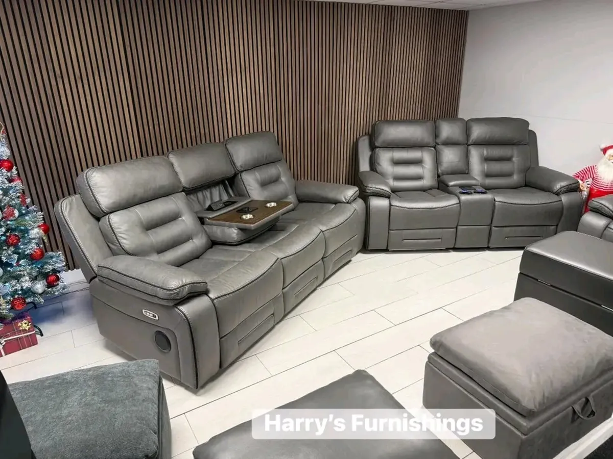 Knox Electric Leather Recliner Sofa Set - Image 4