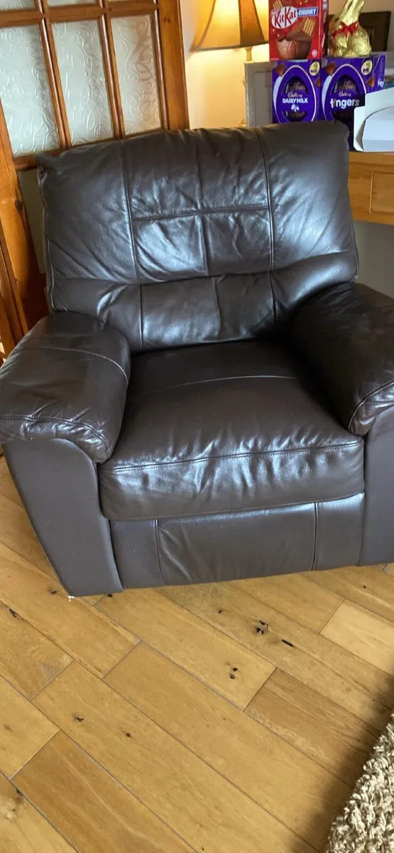Brown Leather Recliner - Image 1