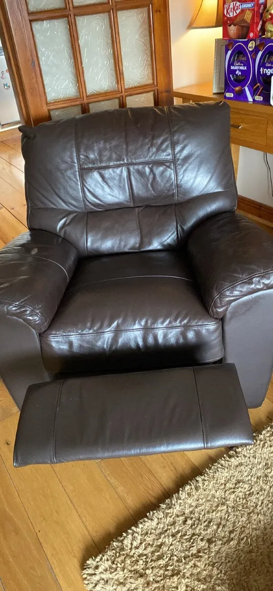Brown Leather Recliner - Image 4