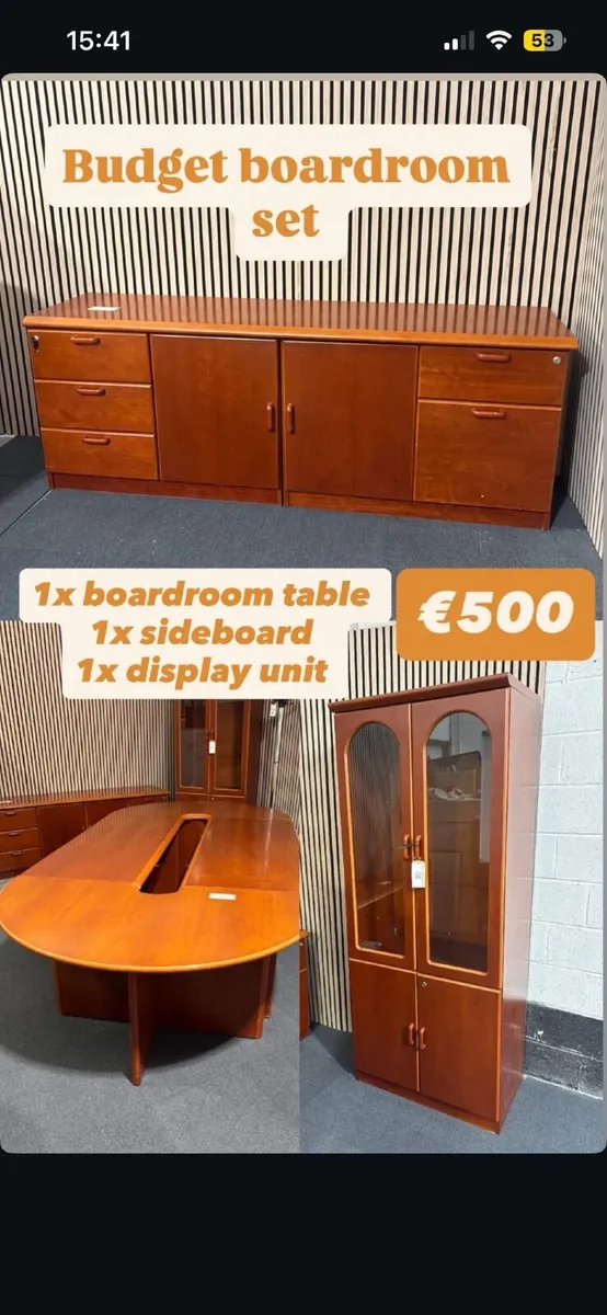 STAINED MAHOGANY BOARDROOM SET @ CJM - Image 1