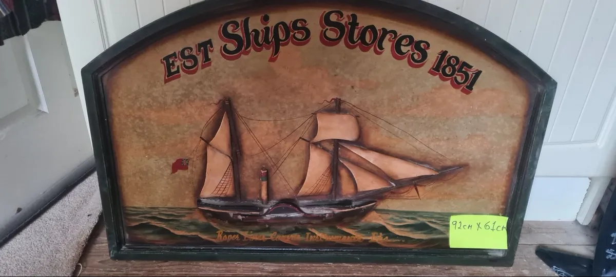 Wooden Ship 2D wall hanging 92cm x 61cm……………………………