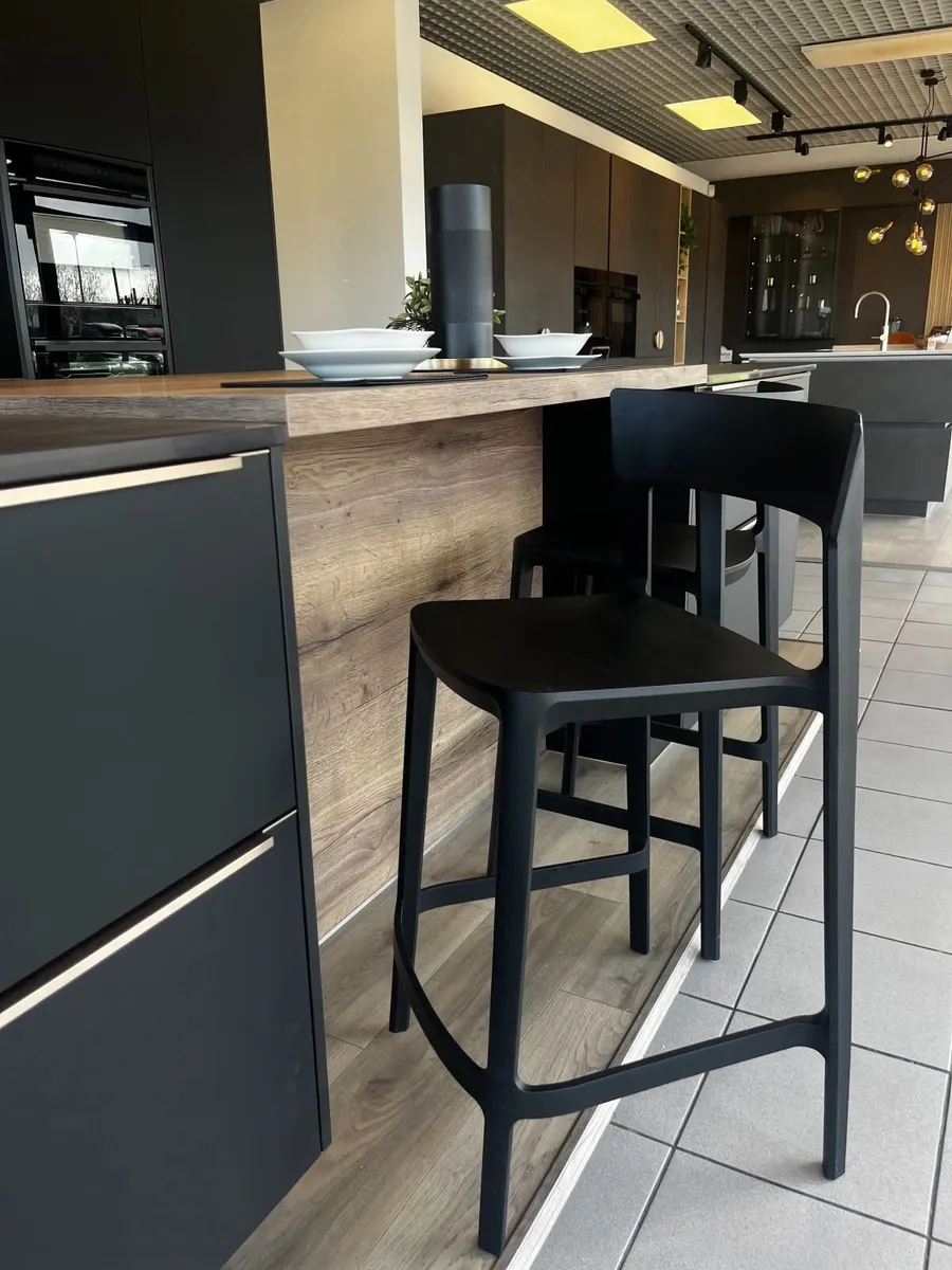 2x Calligaris Skin Stool Matt Black - Image 1