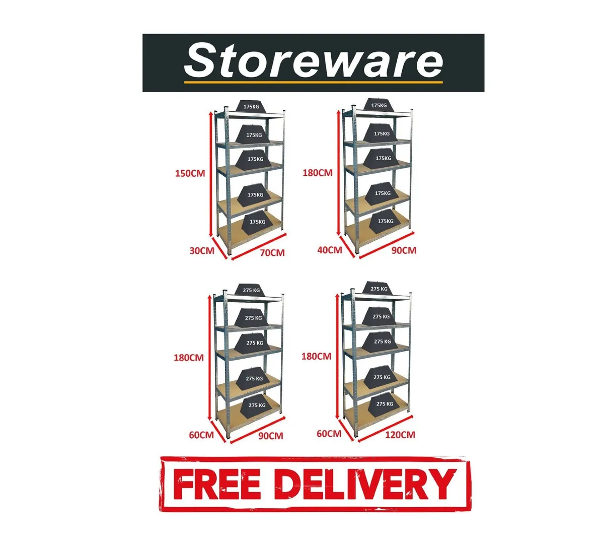 5 Tier Boltless Storage Shelving Racking - Image 1