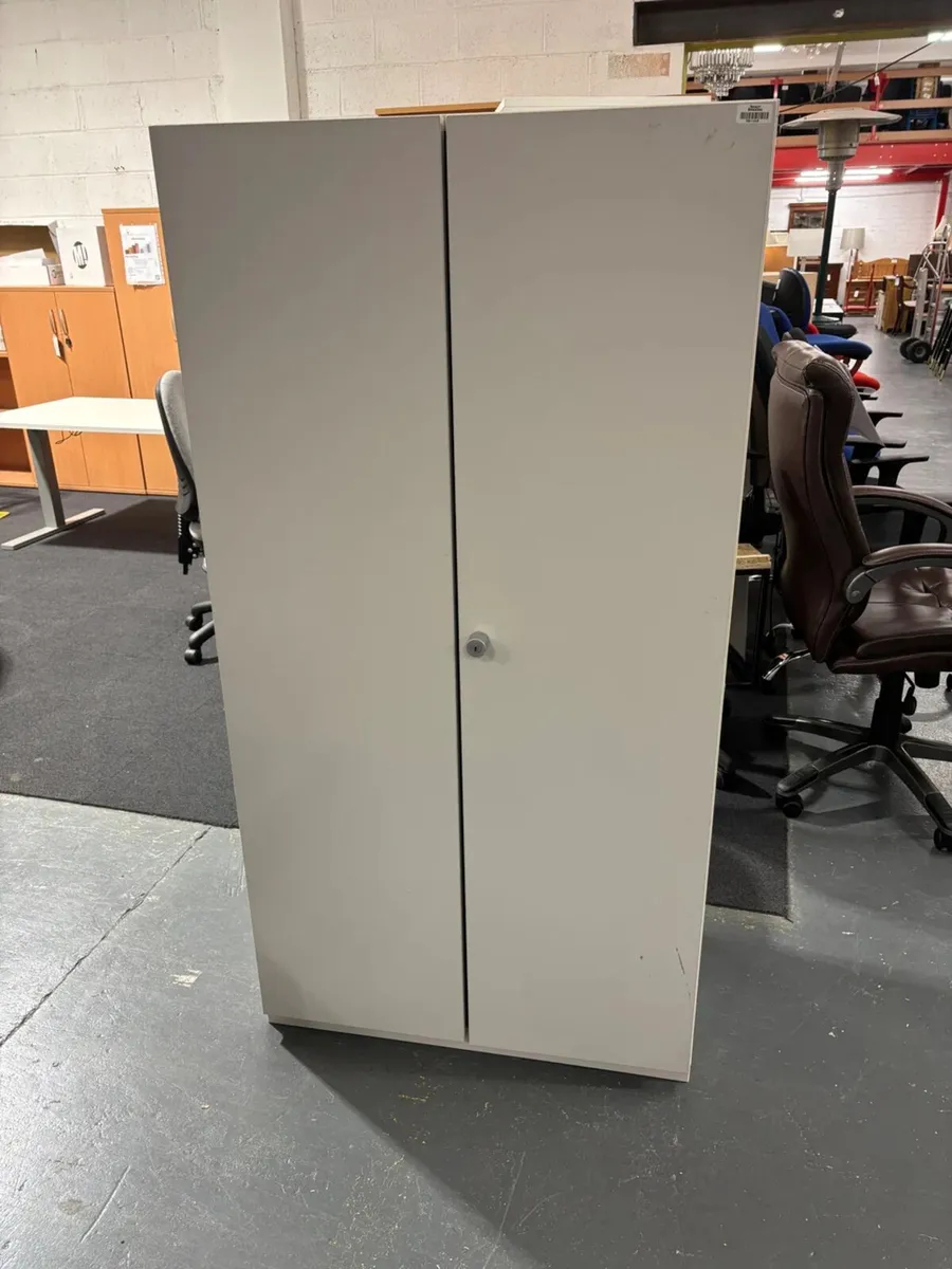 2 DOOR WHITE STORAGE UNIT @ CJM FURNITURE - Image 1