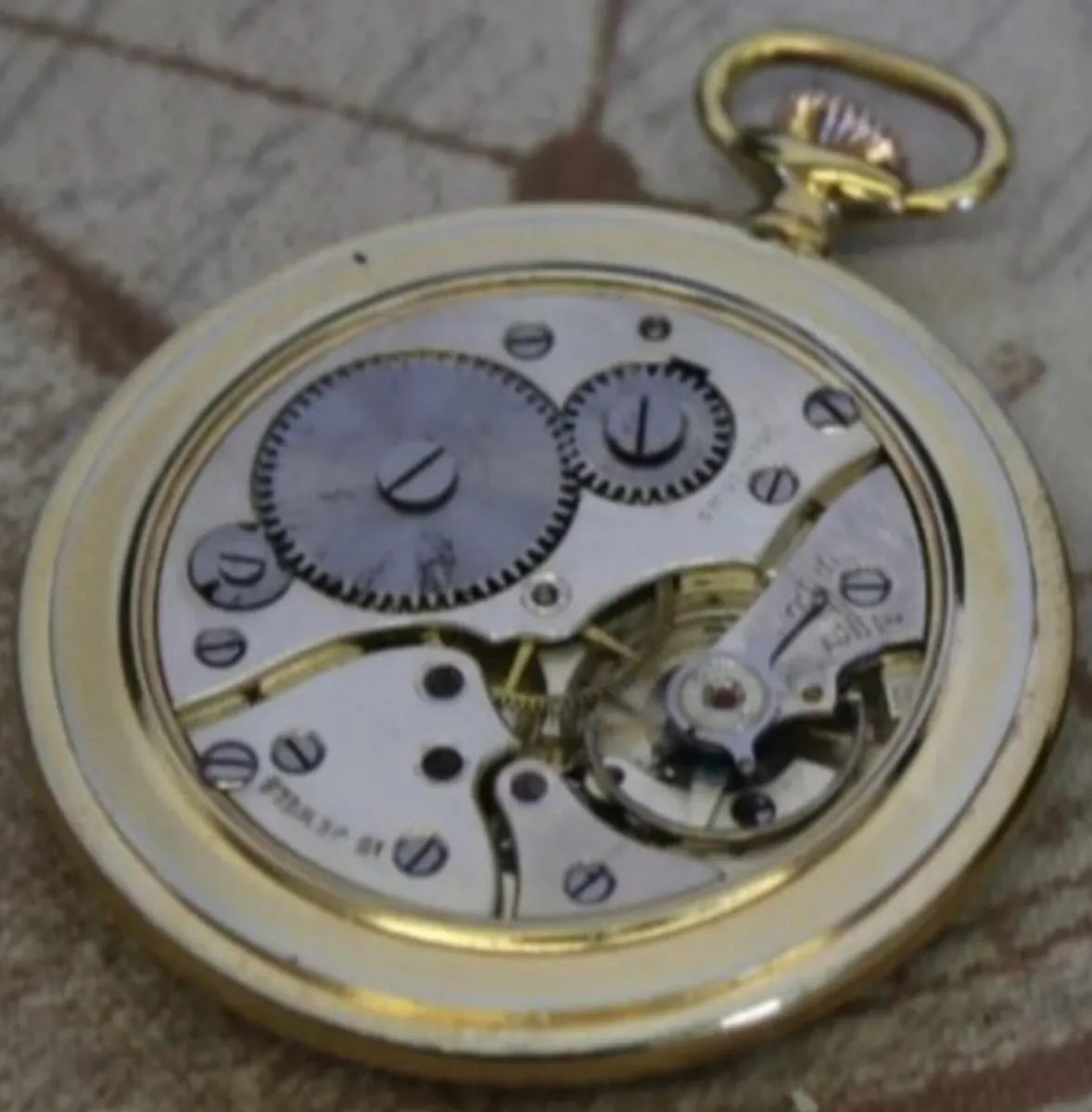 Gold plated swiss made pocket watch - Image 3