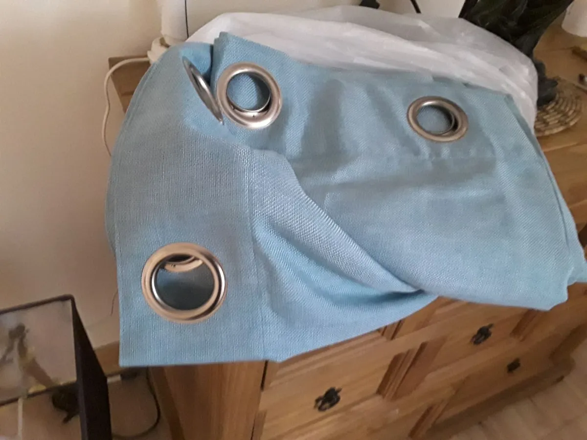 Beautiful turquoise drapes as new - Image 1