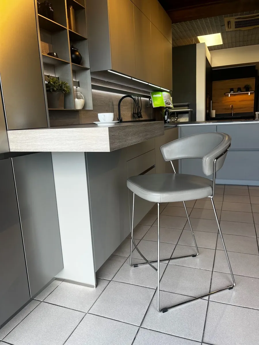 3x Calligaris New York Stools Leather Taupe - Image 3