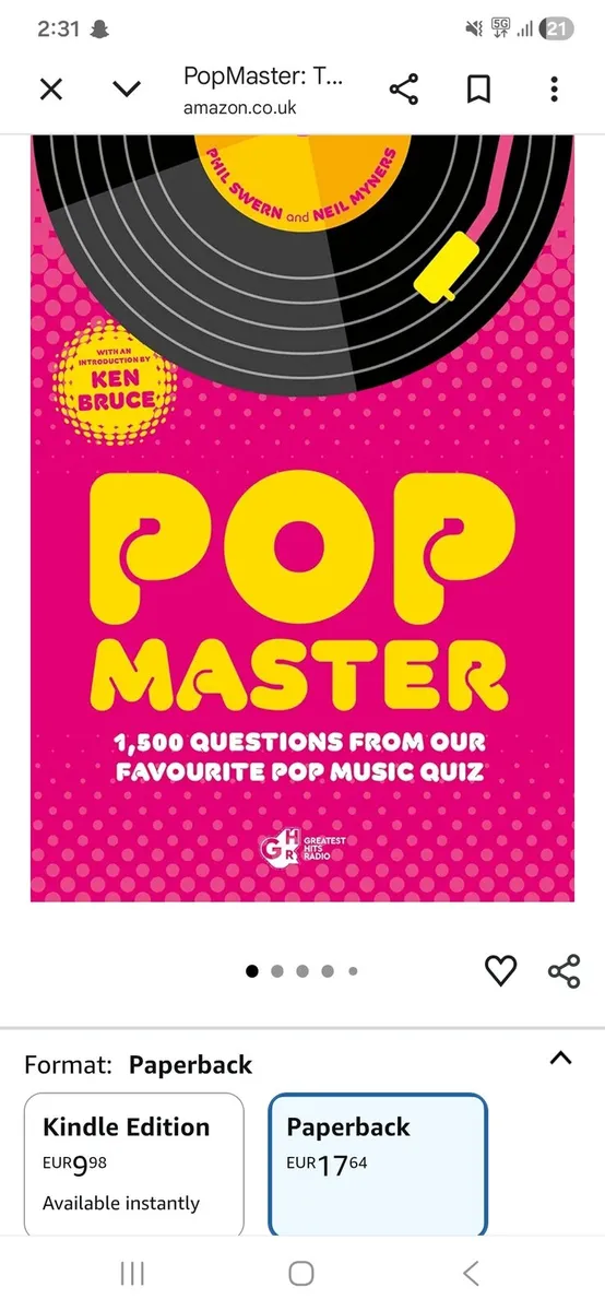 PopMaster: The official music quiz book from Ken B - Image 2