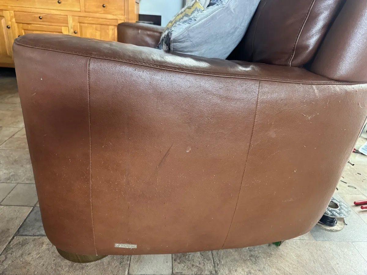 Brown leather couches - Image 3