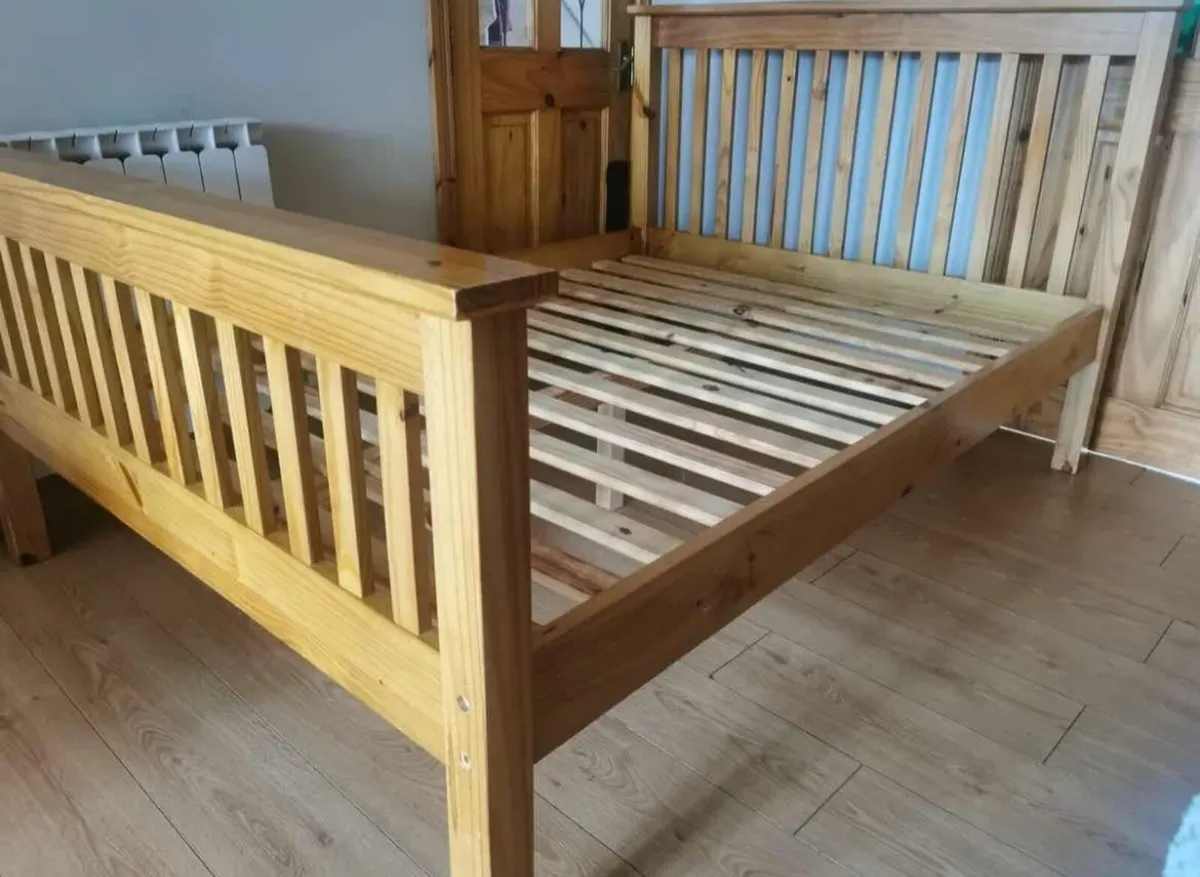 Solid pine double bed