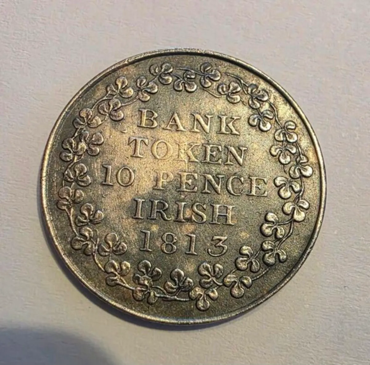 1813 irish silver 10 pence bank token - Image 2