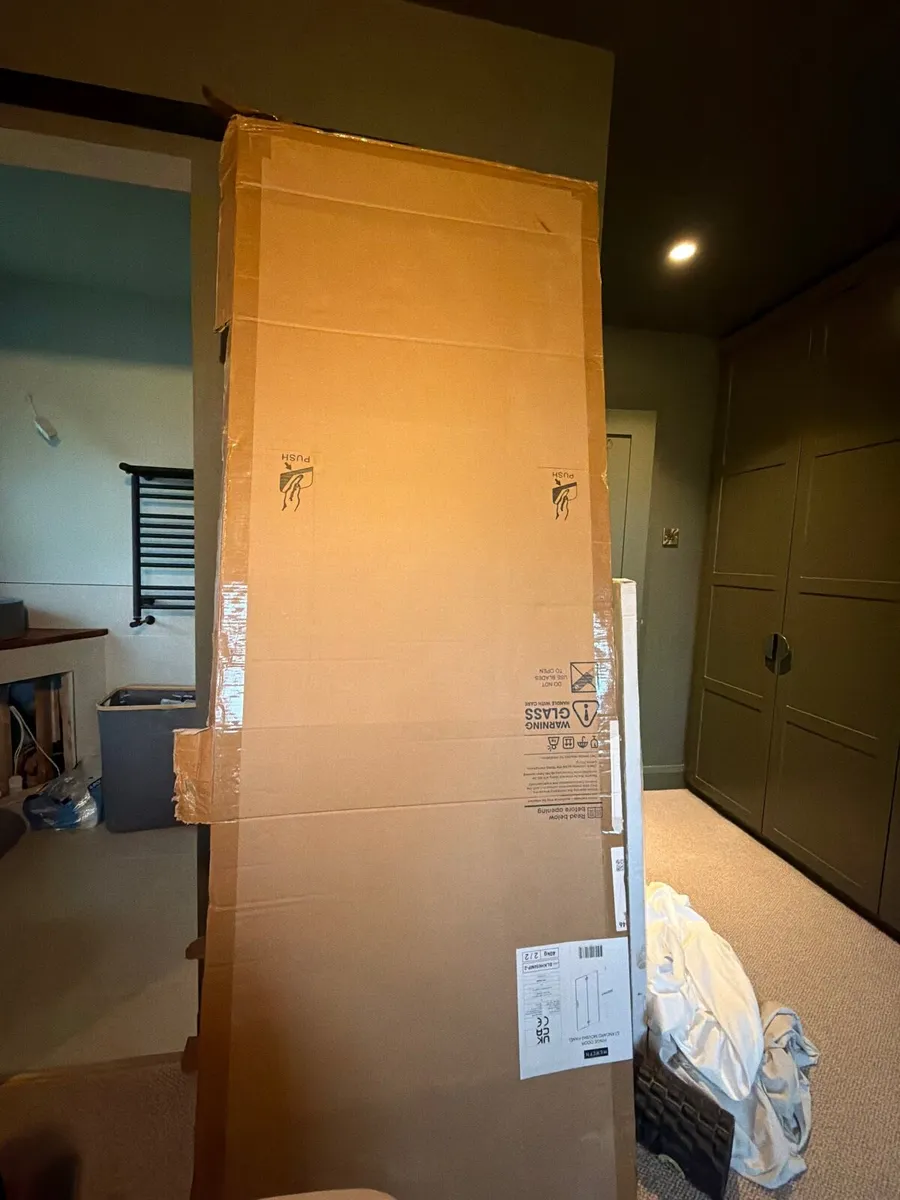 1200mm Merlyn Black Recessed Hinged Shower Door - Image 2