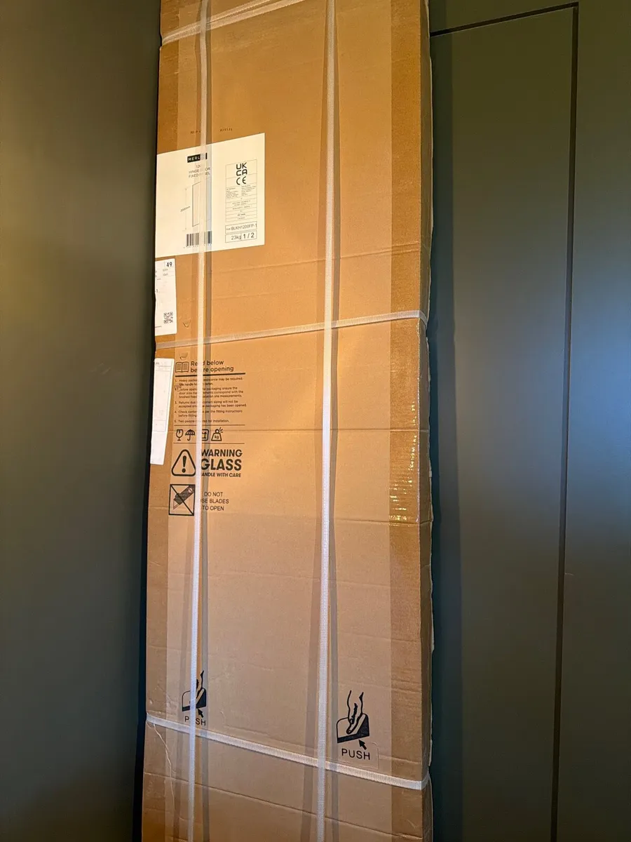 1200mm Merlyn Black Recessed Hinged Shower Door - Image 3