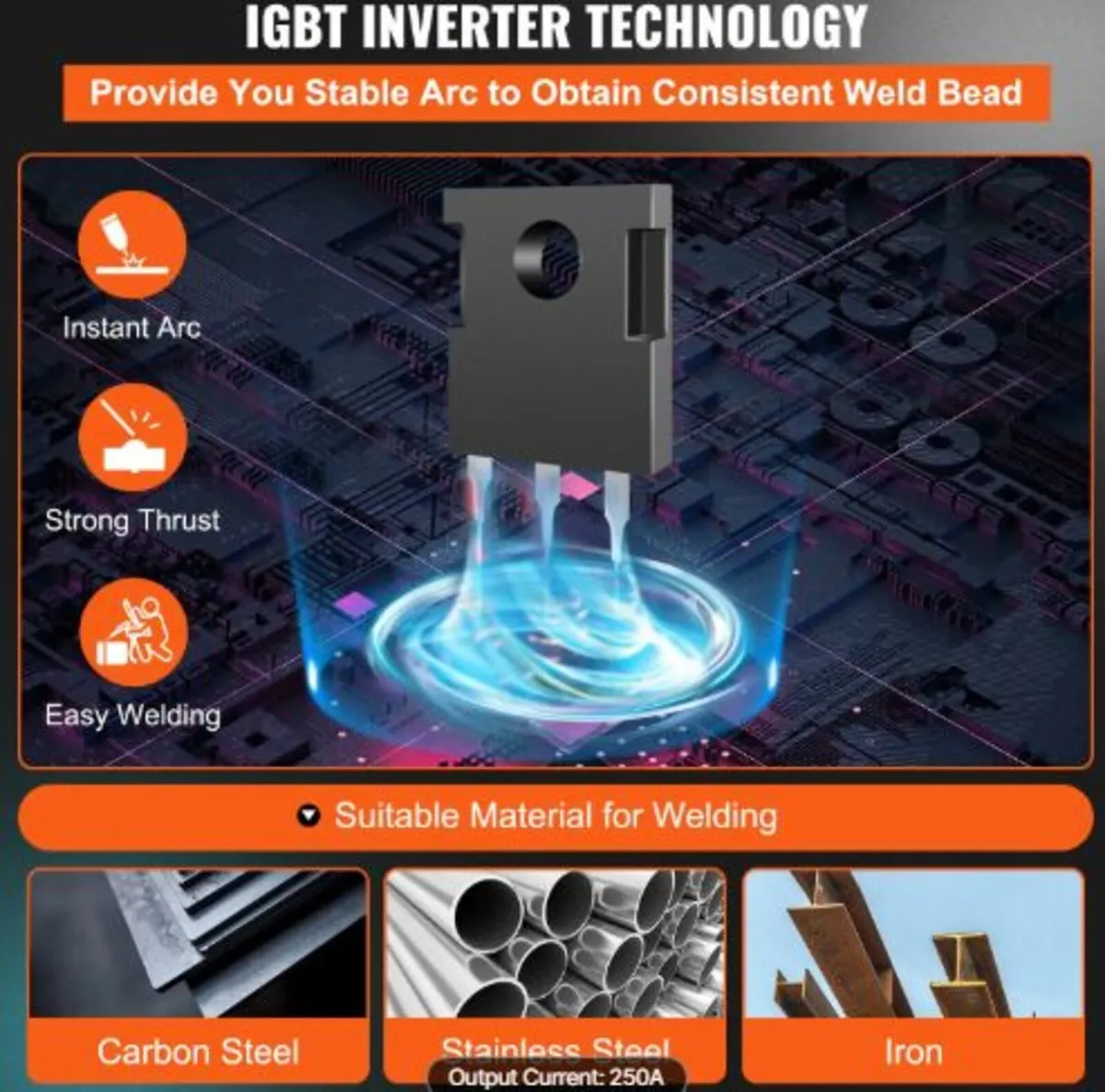 MIG Welder 250 Amp MIG TIG Arc Welder 3 in 1 Weld - Image 3