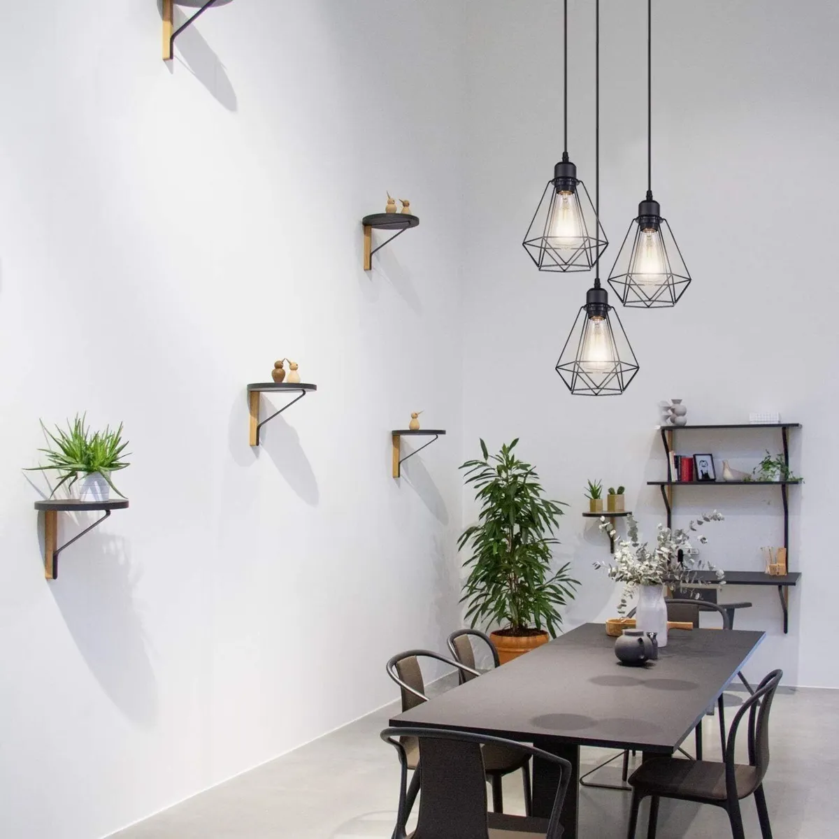 Industrial Vintage 3 Light Cage Ceiling Pendant - Image 2