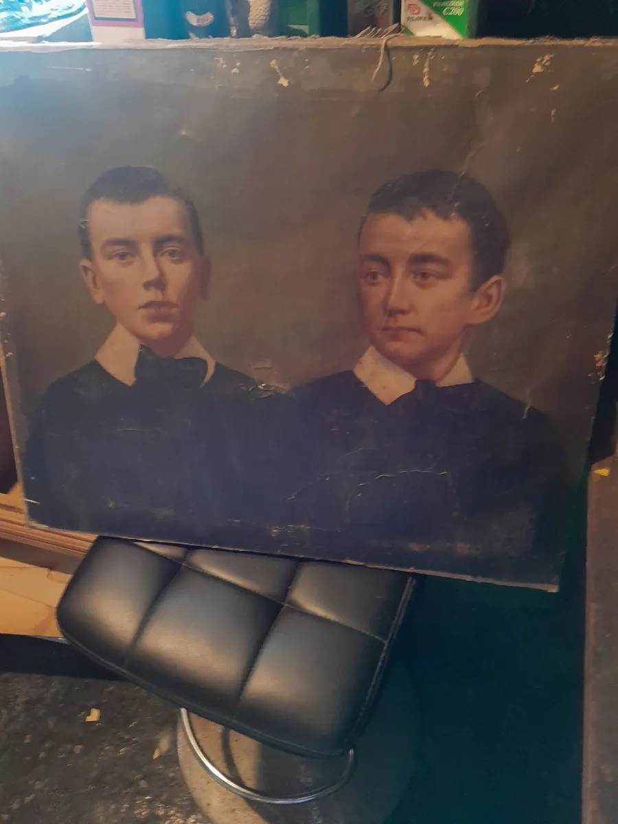 Vintage oil on canvas painting - Image 1