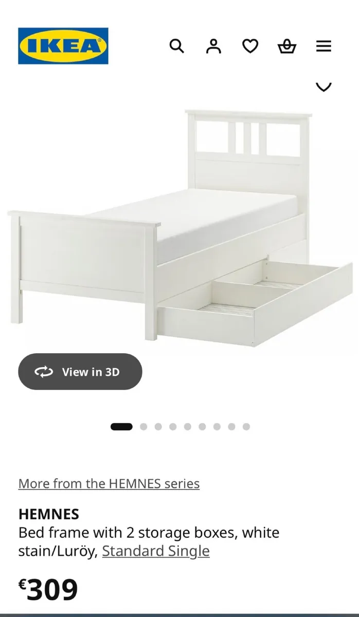 Single bed with storage drawers - Image 1