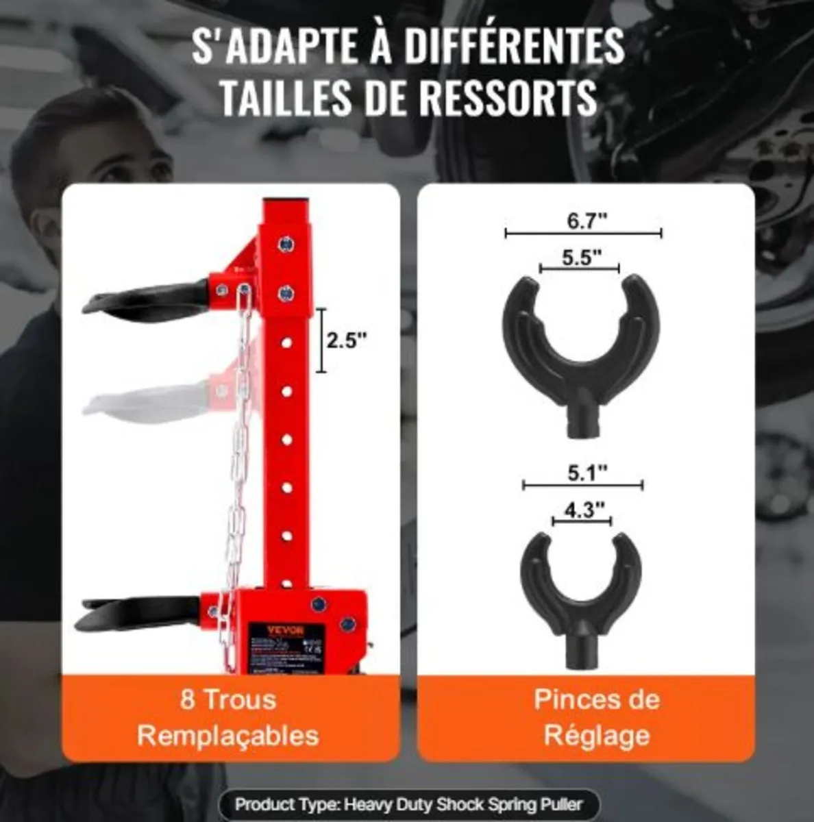 Strut Spring Compressor,4.5Ton/4499.6kg Hydraulic - Image 3