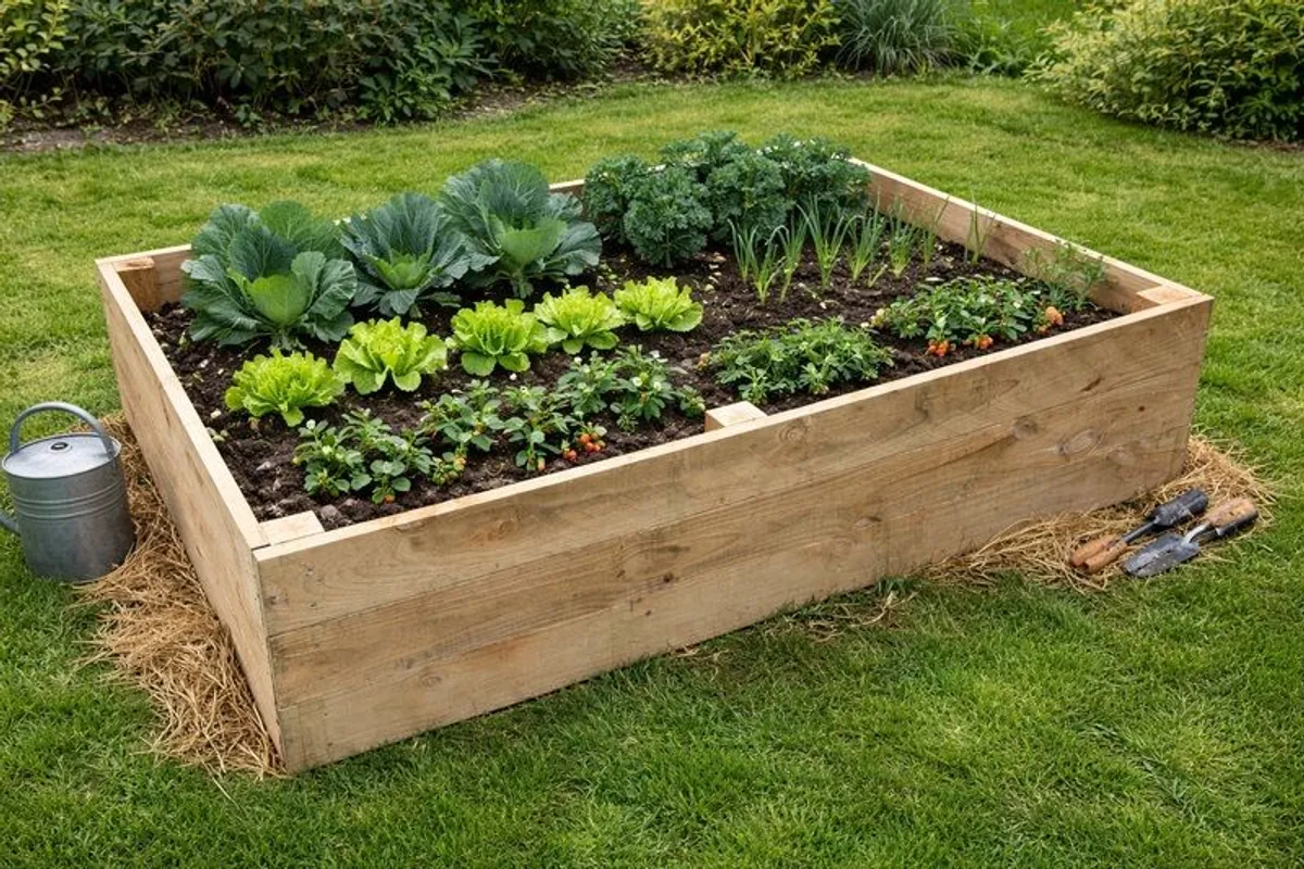 Small veggie garden raised bed, planter box 180x65x45cm - Image 1