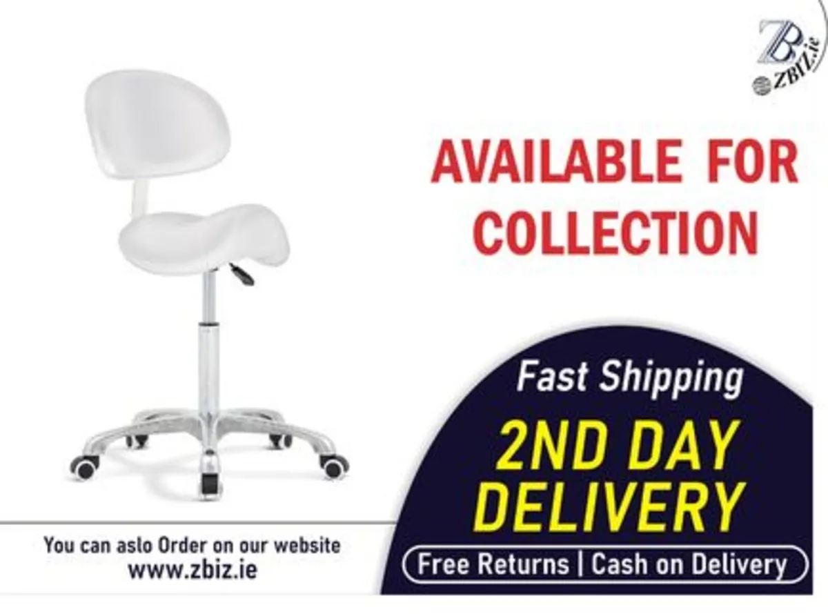 Hydraulic Saddle Stool Adjustable w/Backrest - Image 1