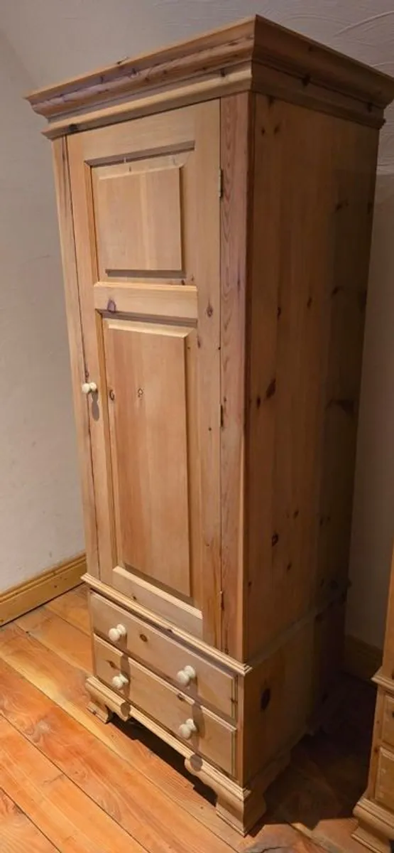Stripped pine wardrobe or larder or armoire - Image 1