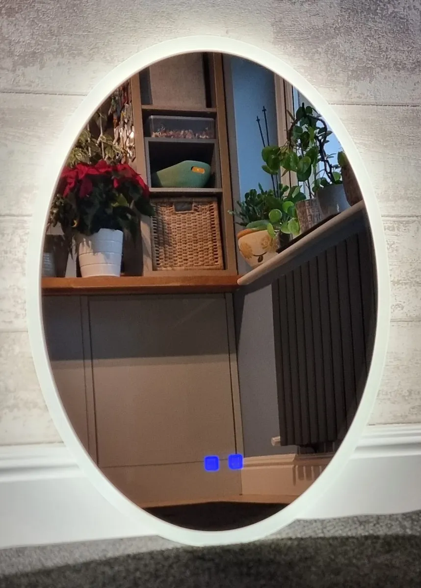 LED Bathroom Mirror 60x80cm Oval Antifog Dual LED - Image 4