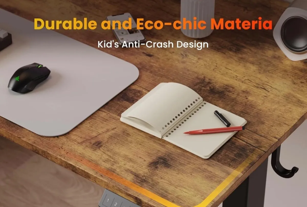 100 x 60 cm Standing Desk, Electric Height Adjusta - Image 2