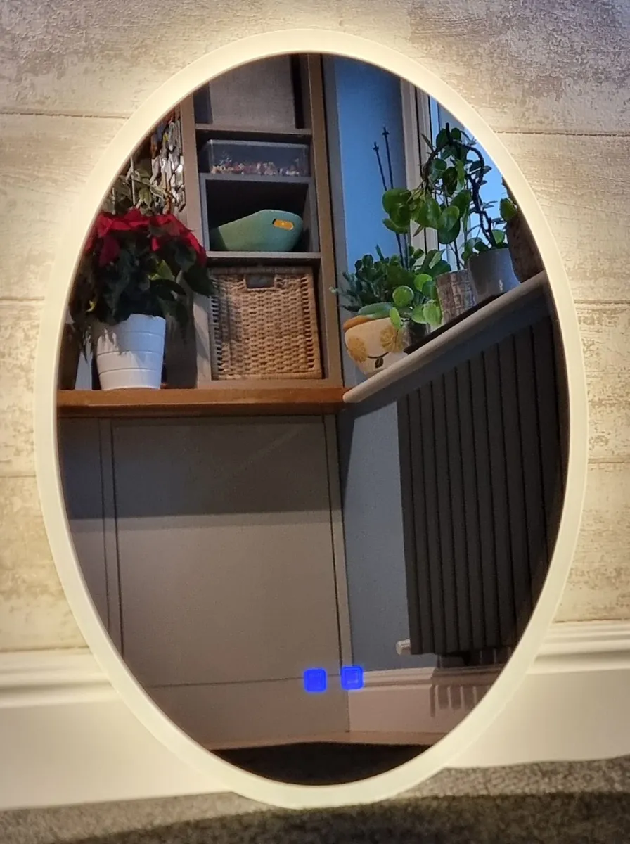 LED Bathroom Mirror Oval Shape Defogger Dual LED - Image 3
