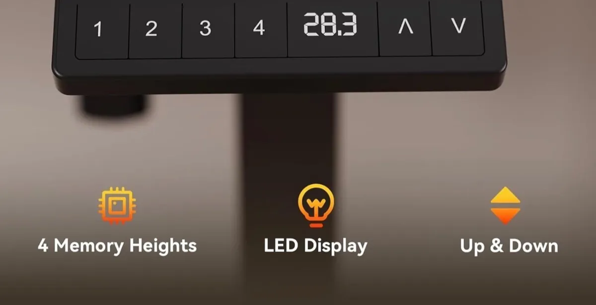 100 x 60 cm Standing Desk, Electric Height Adjusta - Image 2