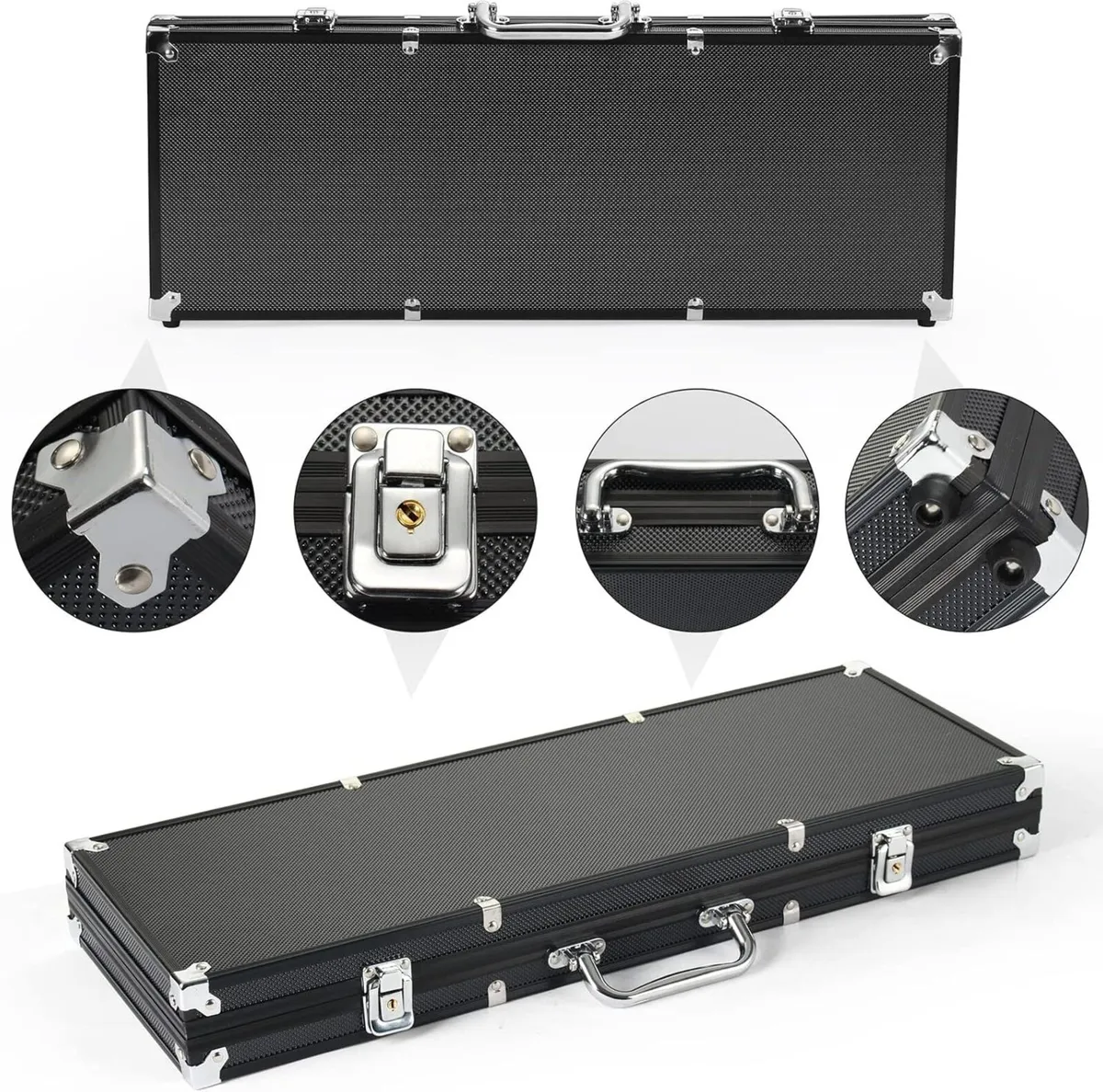 Texas Holdem Poker Set 500 Chips Aluminium Case - Image 3