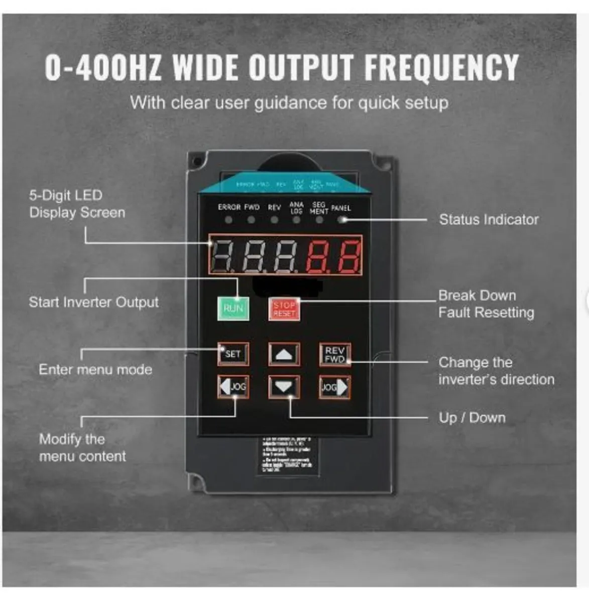 VFD 2HP, 1.5KW, 7.5A, 1 or 3 Phase 220V - Image 3