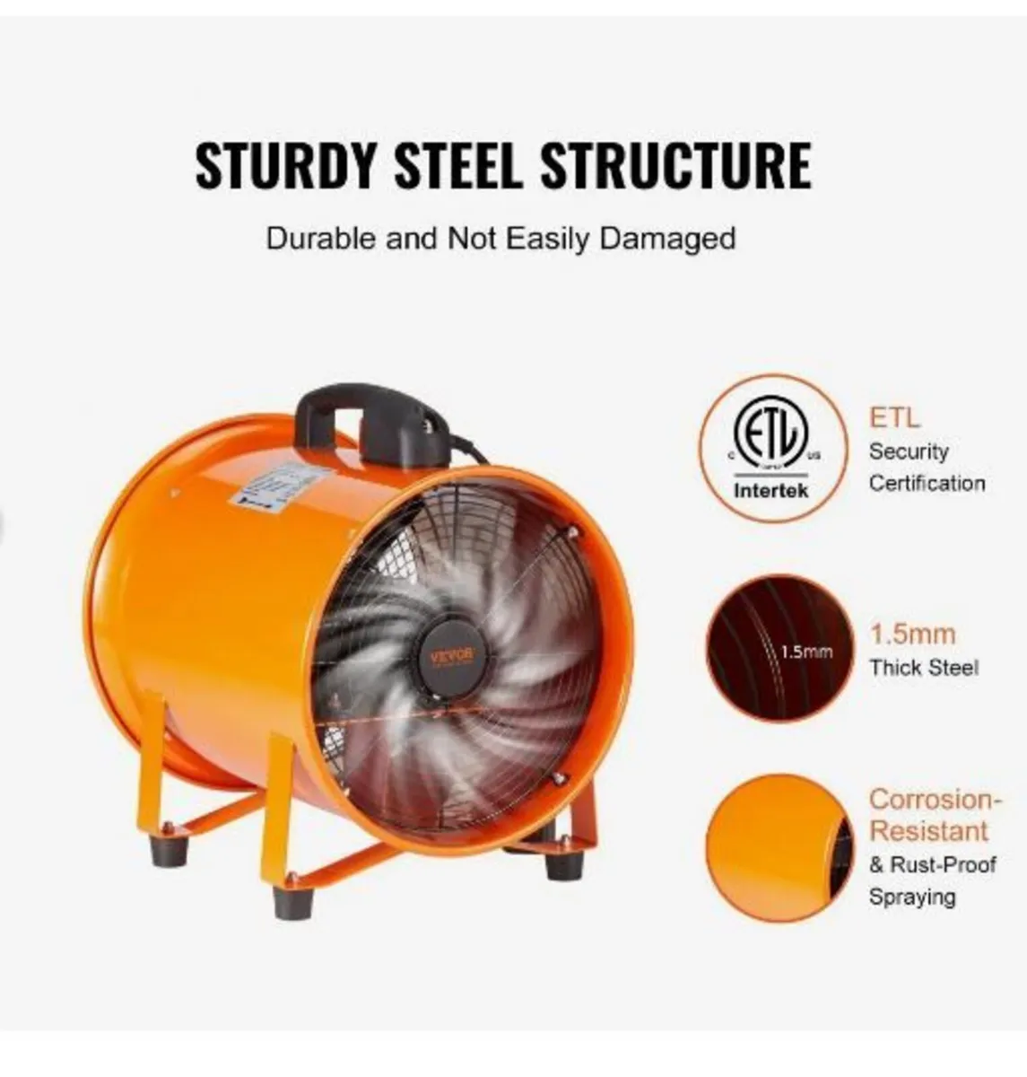 Portable Ventilator, 304.8mm Heavy Duty - Image 2