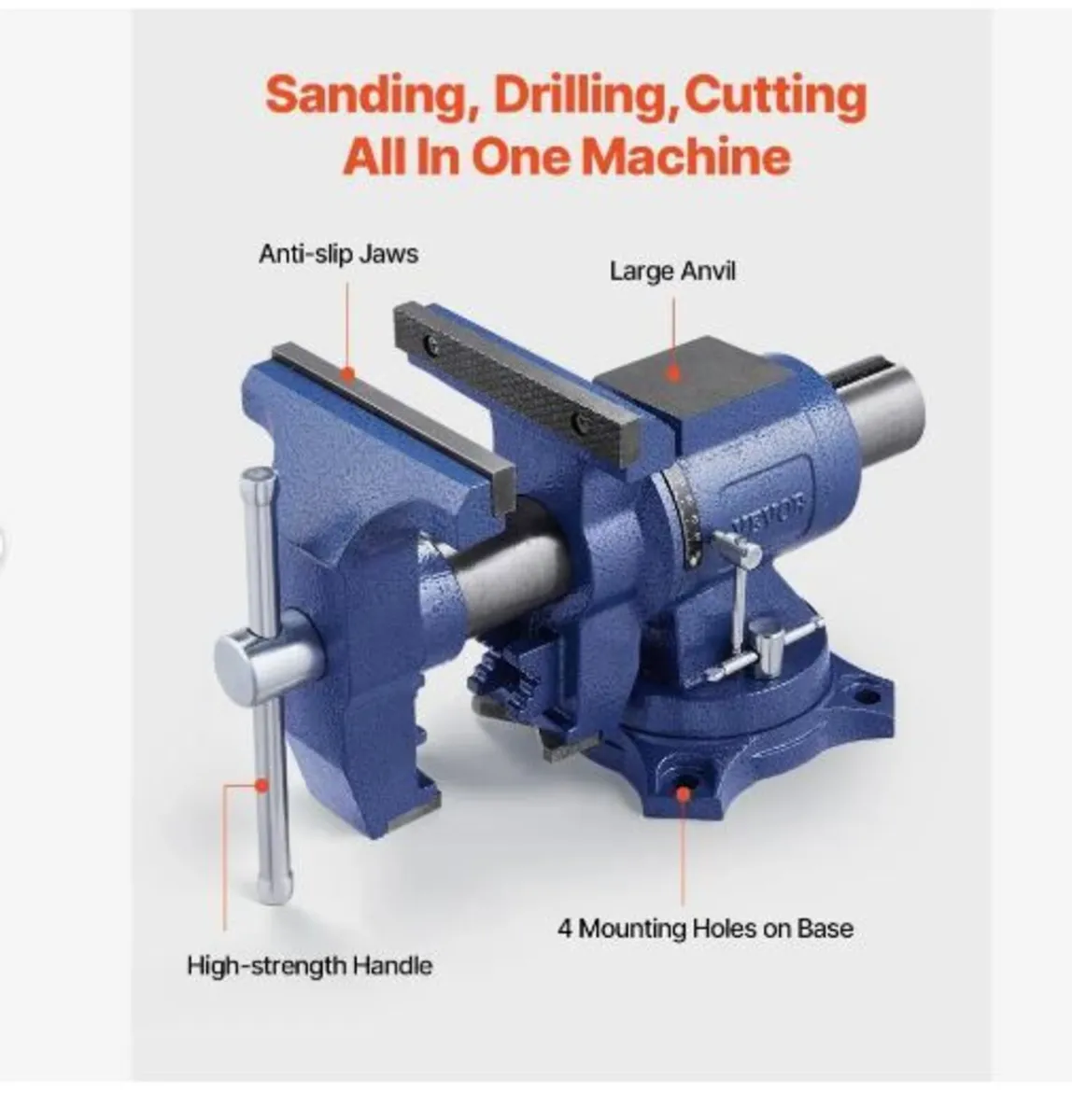 Heavy Duty Bench Vise, 165 mm / 6.5" Jaw - Image 4