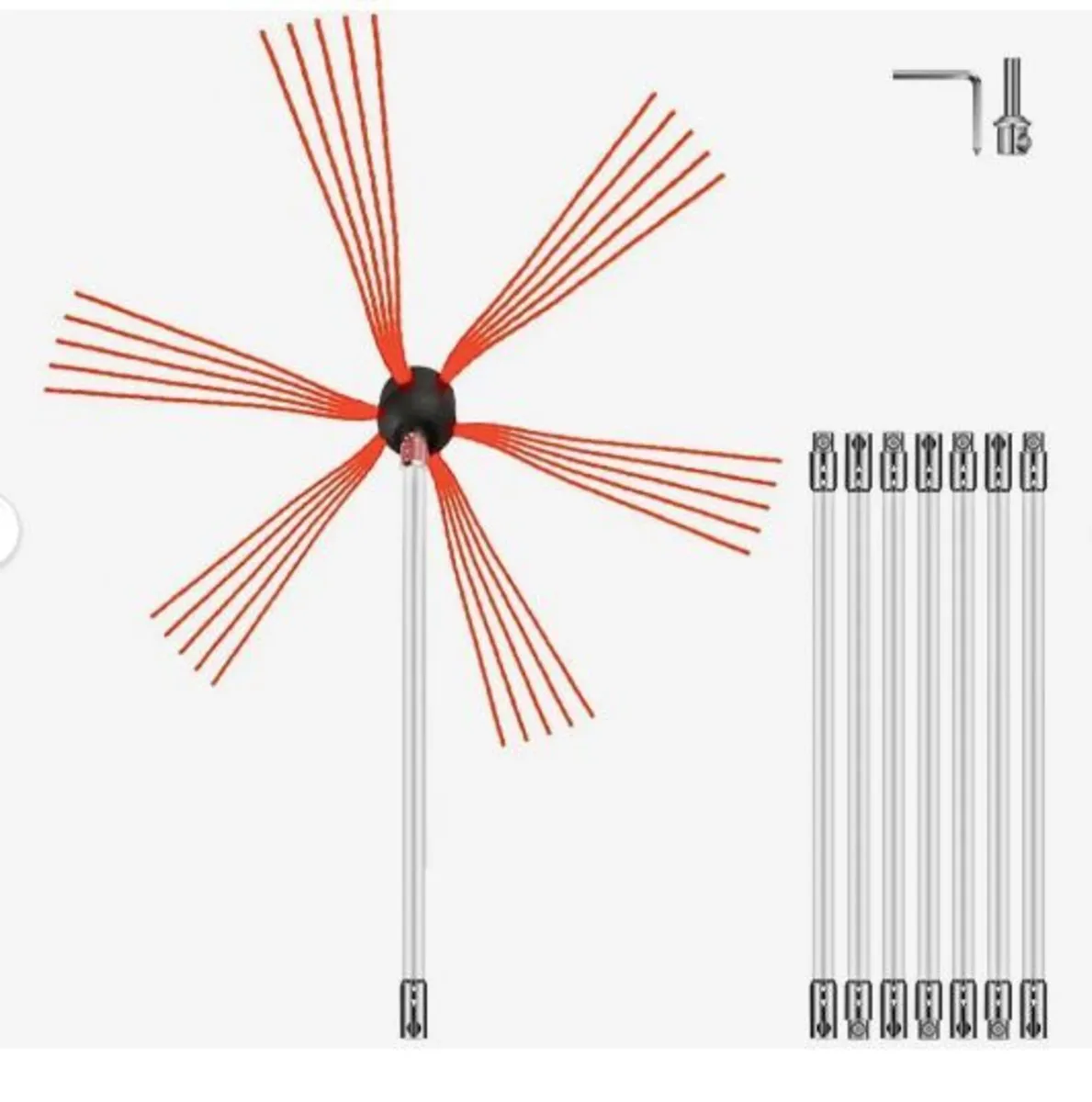 Flexible Chimney Cleaning Rods, 8 m - Image 1